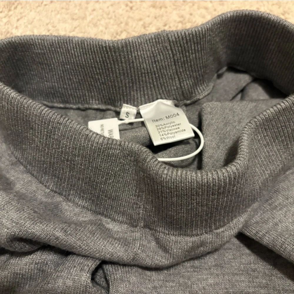 Charcoal Pantsuit with Ivory Trim - Picture 3 of 4